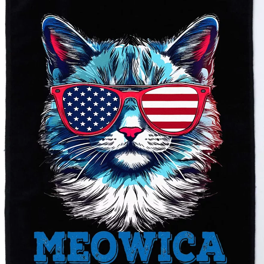 Patriotic Cat Sunglasses American Flag 4th of July Meowica Platinum Collection Golf Towel