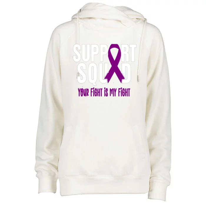 Pancreatic Cancer Support Squad Pancreatic Cancer Awareness Gift Womens Funnel Neck Pullover Hood