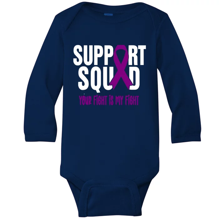 Pancreatic Cancer Support Squad Pancreatic Cancer Awareness Gift Baby Long Sleeve Bodysuit