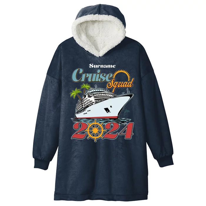 Personalized Cruise Squad Vacation Custom Name 2024 Hooded Wearable Blanket