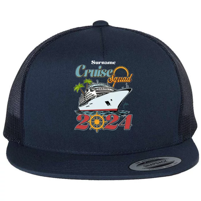 Personalized Cruise Squad Vacation Custom Name 2024 Flat Bill Trucker Hat