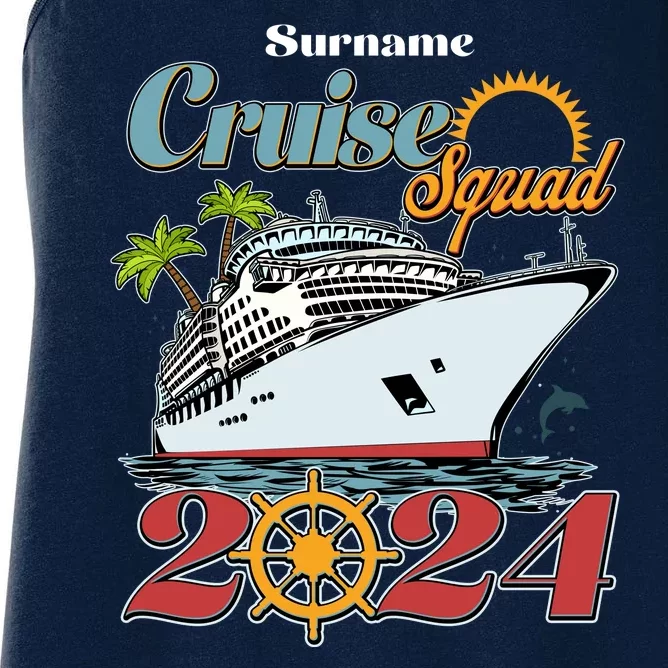 Personalized Cruise Squad Vacation Custom Name 2024 Women's Racerback Tank