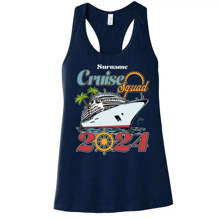 Personalized Cruise Squad Vacation Custom Name 2024 Women's Racerback Tank