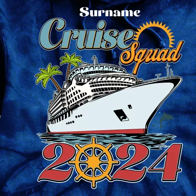 Personalized Cruise Squad Vacation Custom Name 2024 Tie Dye Hoodie