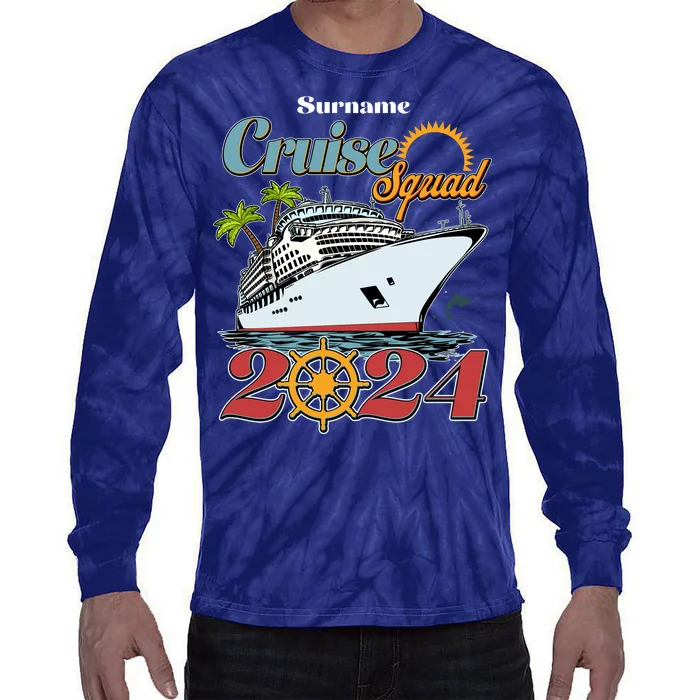 Personalized Cruise Squad Vacation Custom Name 2024 Tie-Dye Long Sleeve Shirt