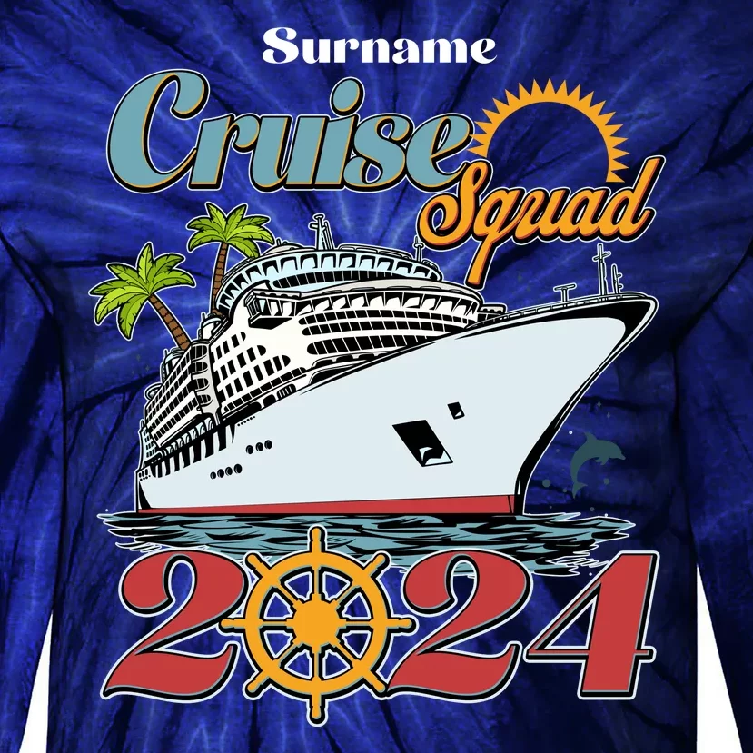 Personalized Cruise Squad Vacation Custom Name 2024 Tie-Dye Long Sleeve Shirt