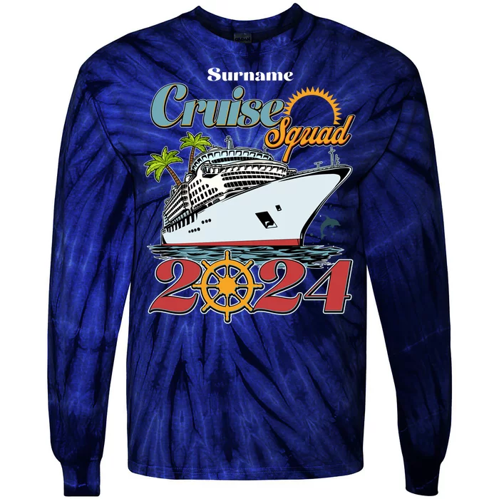 Personalized Cruise Squad Vacation Custom Name 2024 Tie-Dye Long Sleeve Shirt