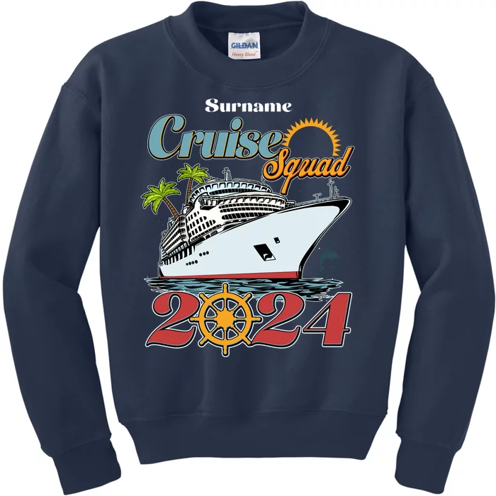 Personalized Cruise Squad Vacation Custom Name 2024 Kids Sweatshirt