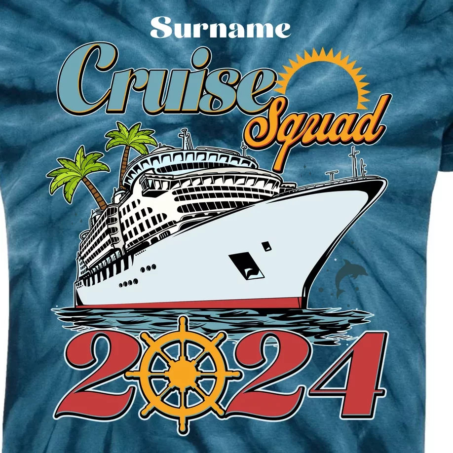 Personalized Cruise Squad Vacation Custom Name 2024 Kids Tie-Dye T-Shirt