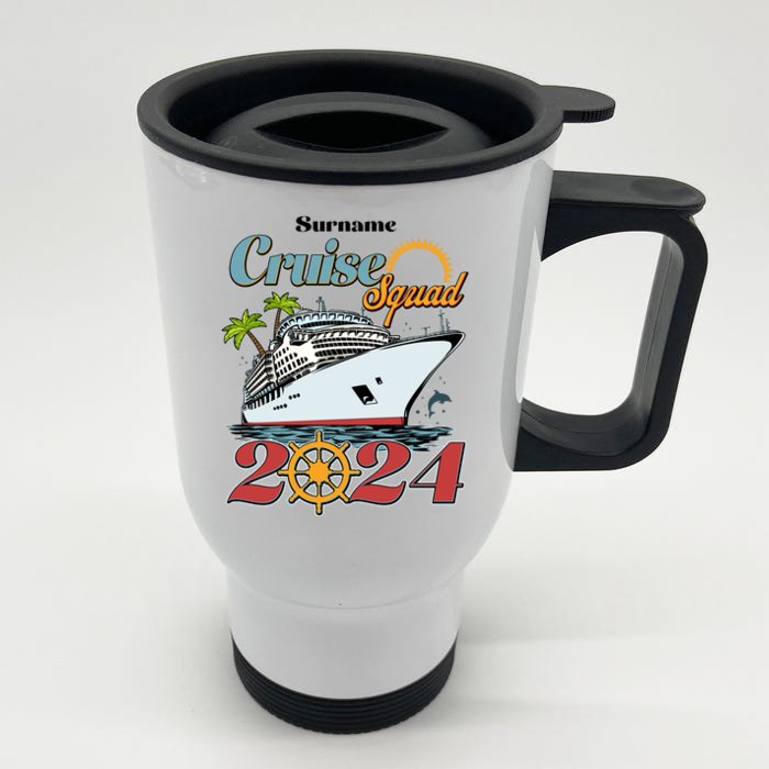 Personalized Cruise Squad Vacation Custom Name 2024 Front & Back Stainless Steel Travel Mug