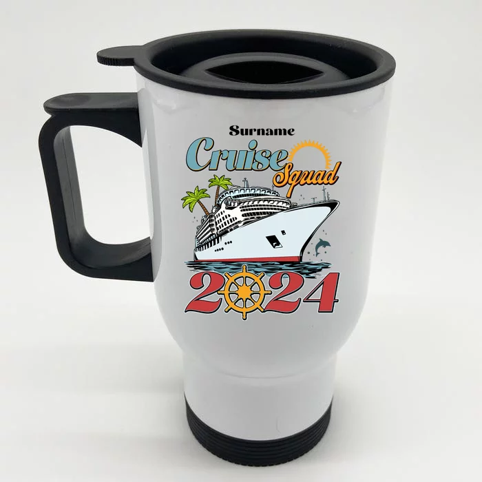 Personalized Cruise Squad Vacation Custom Name 2024 Front & Back Stainless Steel Travel Mug