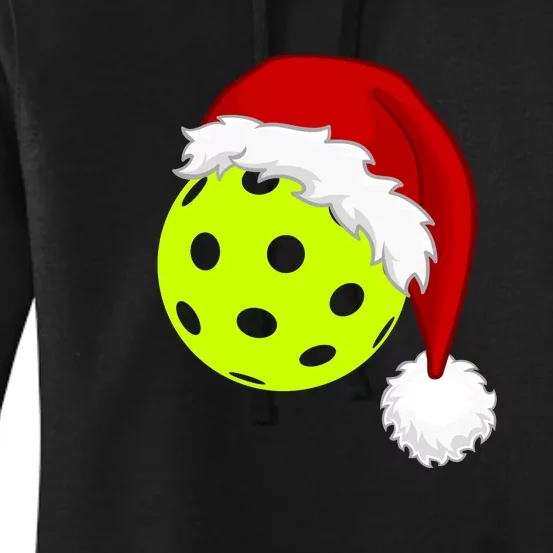 Pickleball Christmas Sana Hat Women's Pullover Hoodie