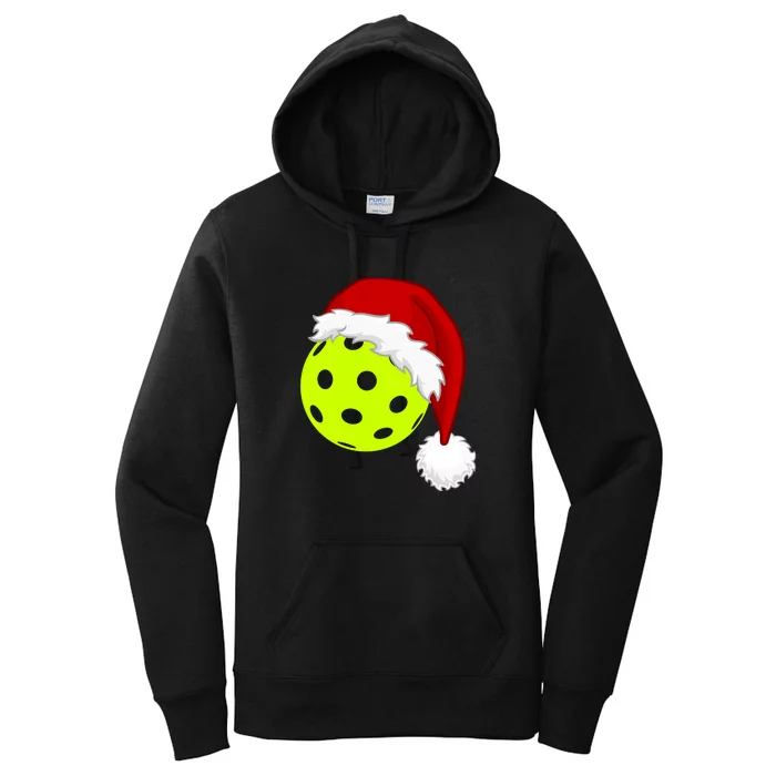 Pickleball Christmas Sana Hat Women's Pullover Hoodie