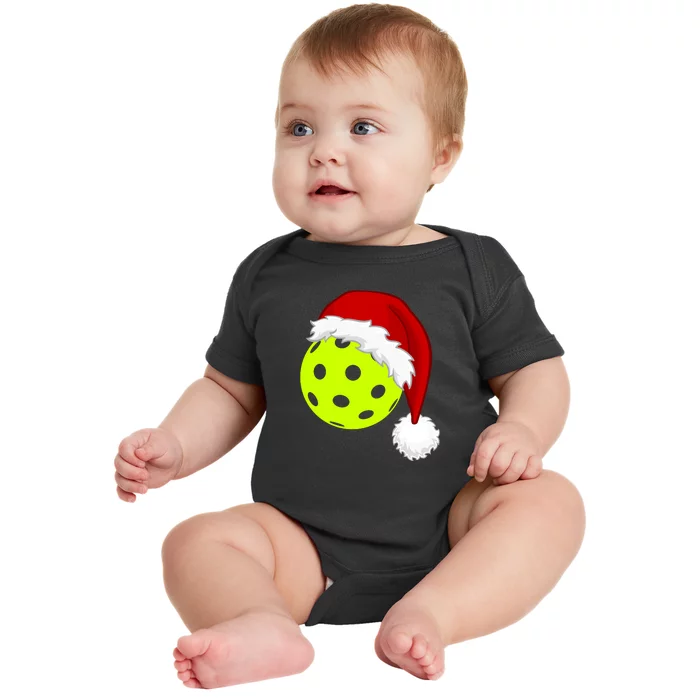 Pickleball Christmas Sana Hat Baby Bodysuit