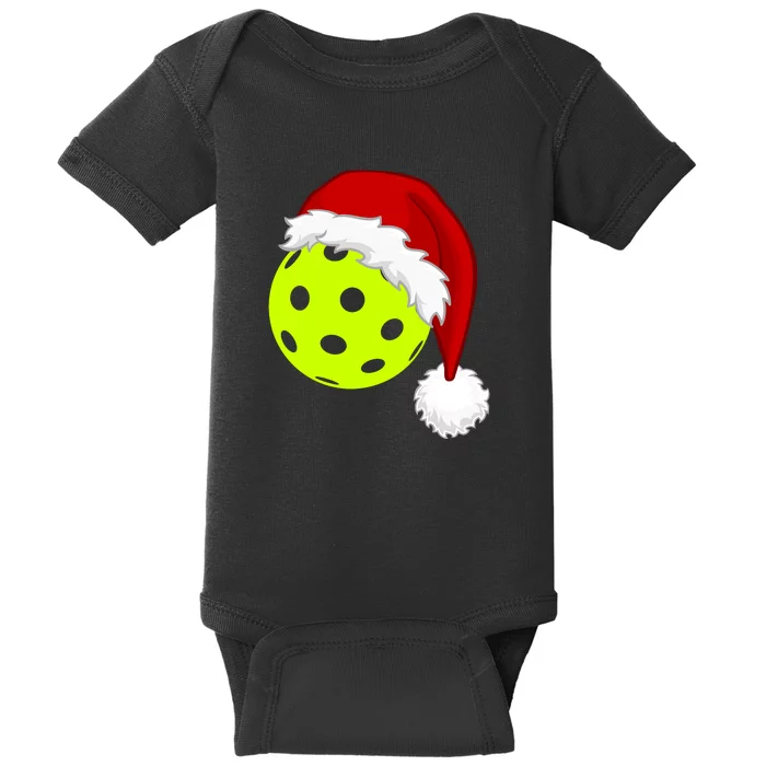 Pickleball Christmas Sana Hat Baby Bodysuit