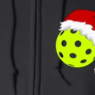 Pickleball Christmas Sana Hat Full Zip Hoodie