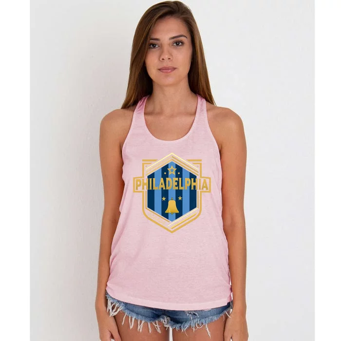 Philadelphia City Shield Badge Designer Edition Women's Knotted Racerback Tank