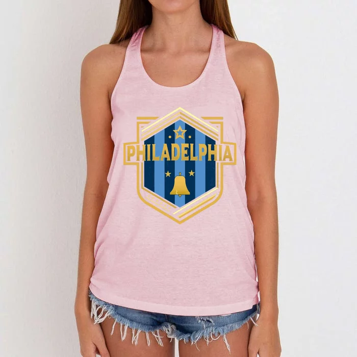 Philadelphia City Shield Badge Designer Edition Women's Knotted Racerback Tank