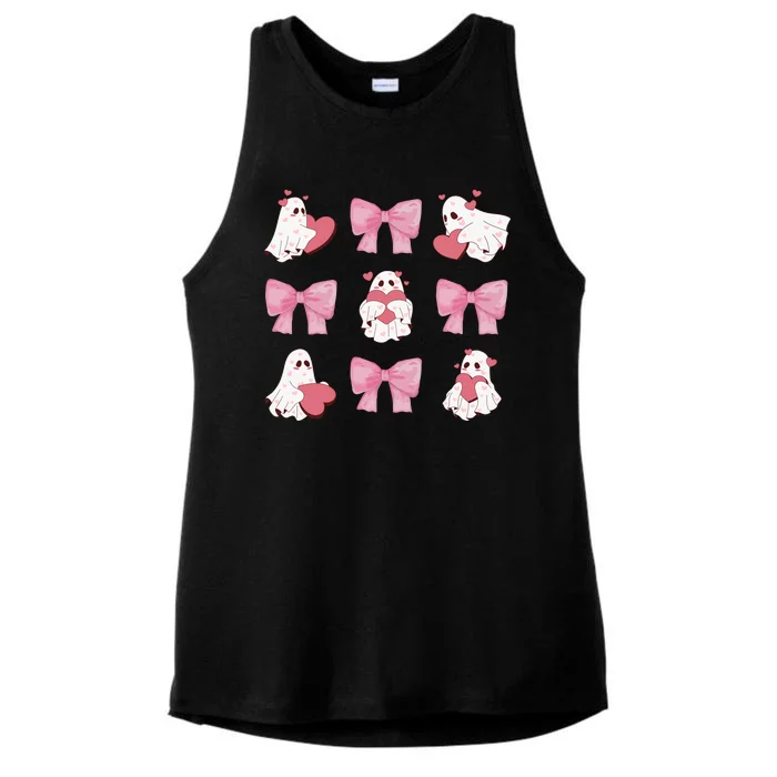 Pink Coquette Spooky Girly Halloween Ladies Tri-Blend Wicking Tank