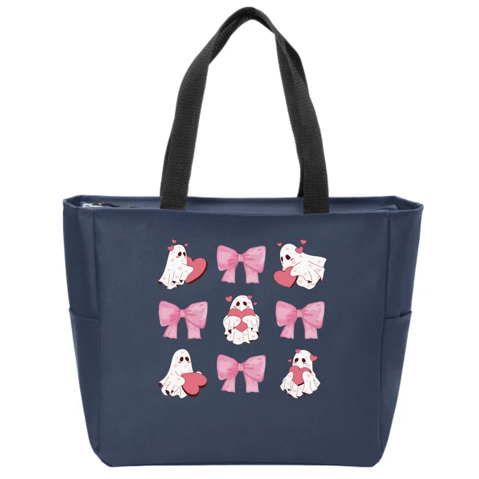 Pink Coquette Spooky Girly Halloween Zip Tote Bag