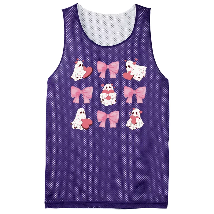 Pink Coquette Spooky Girly Halloween Mesh Reversible Basketball Jersey Tank