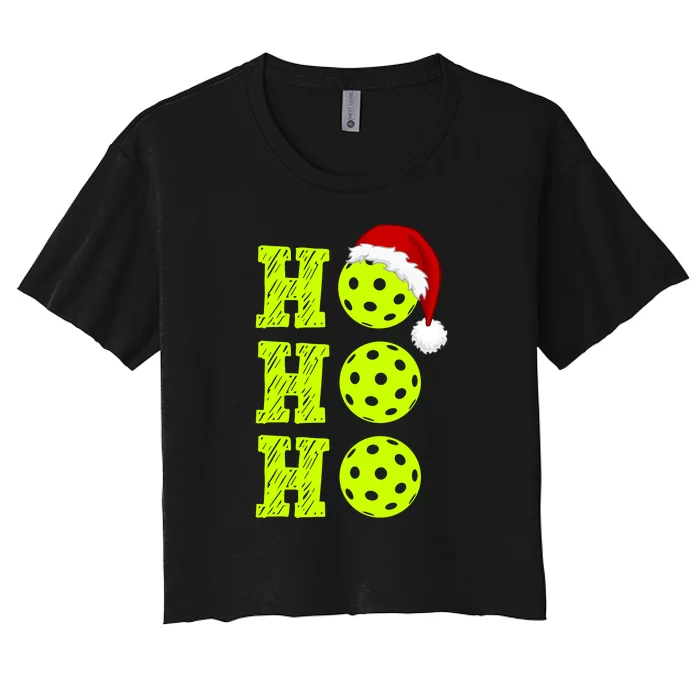 Pickleball Christmas Sana Ho Ho Ho Women's Crop Top Tee