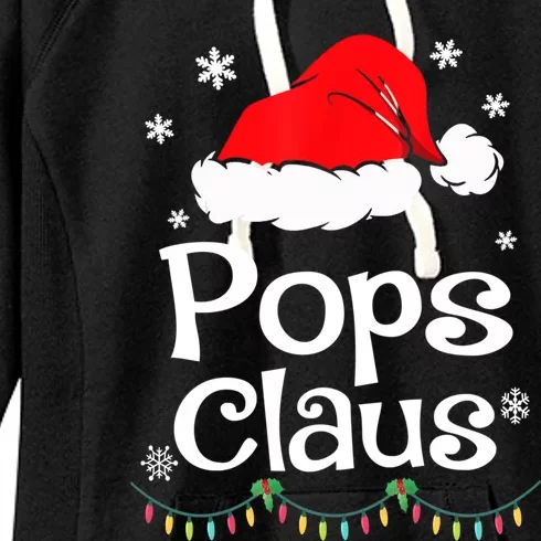 Pops Claus Santa Christmas Matching Family Pajama Funny Gift Women's Fleece Hoodie