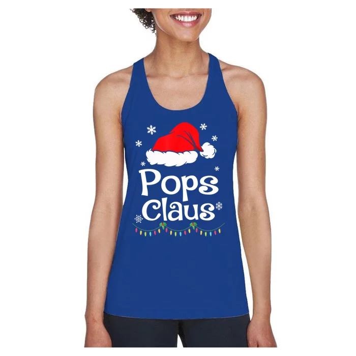 Pops Claus Santa Christmas Matching Family Pajama Funny Gift Women's Racerback Tank