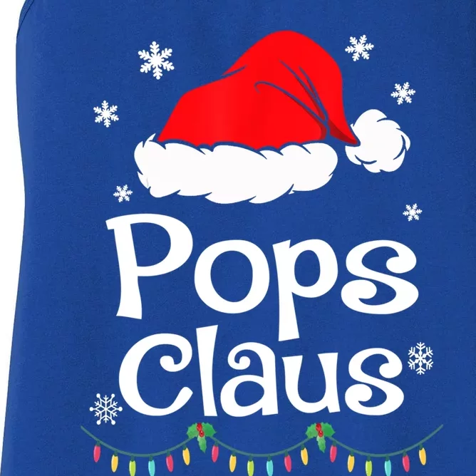 Pops Claus Santa Christmas Matching Family Pajama Funny Gift Women's Racerback Tank