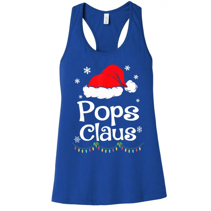 Pops Claus Santa Christmas Matching Family Pajama Funny Gift Women's Racerback Tank