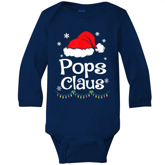 Pops Claus Santa Christmas Matching Family Pajama Funny Gift Baby Long Sleeve Bodysuit