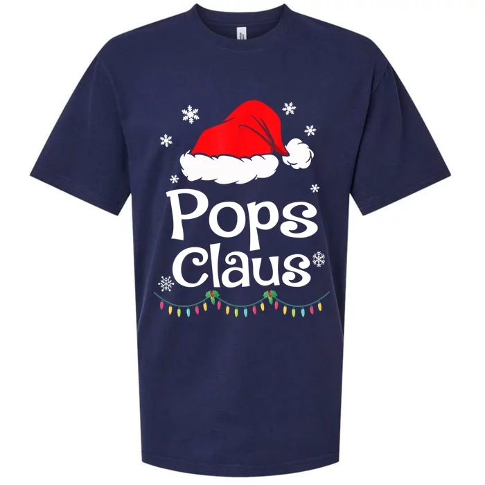 Pops Claus Santa Christmas Matching Family Pajama Funny Gift Sueded Cloud Jersey T-Shirt