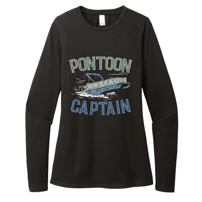 Pontoon Captain Shirt, Who's The Captain Of This Ship? Womens CVC Long Sleeve Shirt