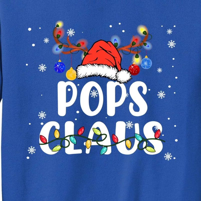 Pops Claus Santa Hat Reindeer Funny Christmas Family Pajama Gift Sweatshirt