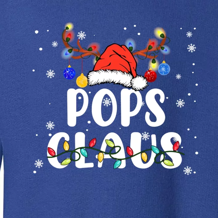 Pops Claus Santa Hat Reindeer Funny Christmas Family Pajama Gift Toddler Sweatshirt