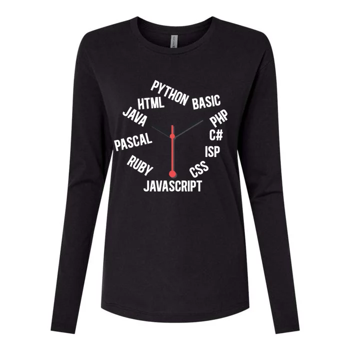 Programmer Clock Software Developer Computer Engineer Coder Gift Womens Cotton Relaxed Long Sleeve T-Shirt