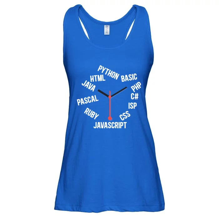 Programmer Clock Software Developer Computer Engineer Coder Gift Ladies Essential Flowy Tank