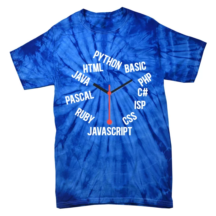 Programmer Clock Software Developer Computer Engineer Coder Gift Tie-Dye T-Shirt