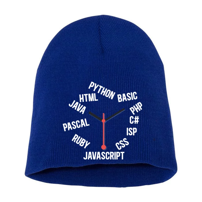 Programmer Clock Software Developer Computer Engineer Coder Gift Short Acrylic Beanie