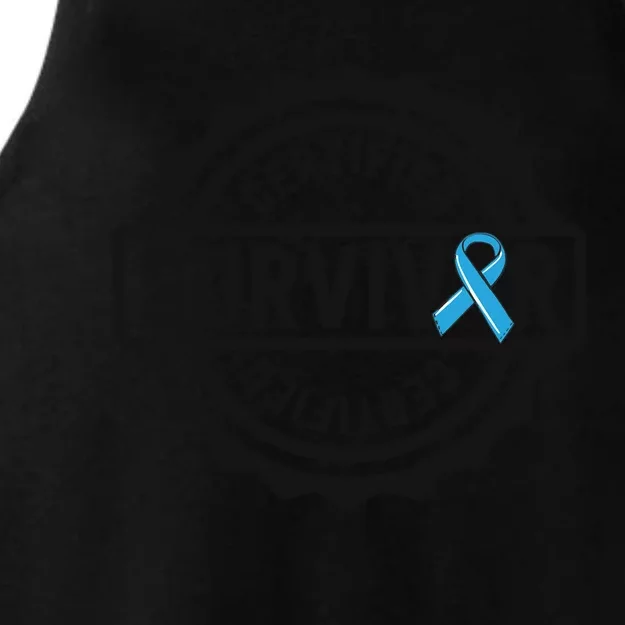 Prostate Cancer Survivor Gift Blue Ribbon Awareness Ladies Tri-Blend Wicking Tank