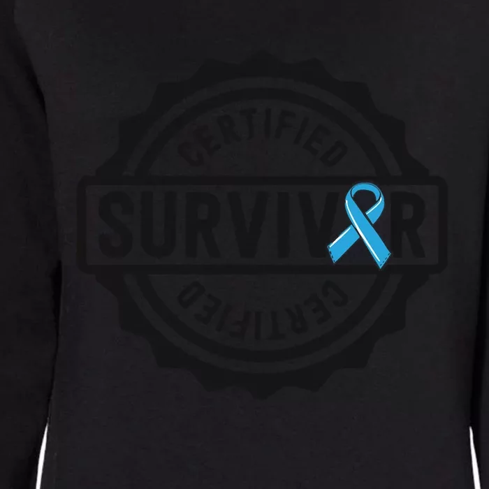 Prostate Cancer Survivor Gift Blue Ribbon Awareness Womens California Wash Sweatshirt