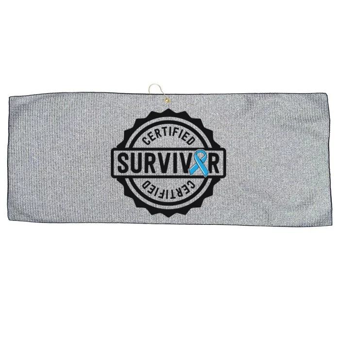 Prostate Cancer Survivor Gift Blue Ribbon Awareness Large Microfiber Waffle Golf Towel