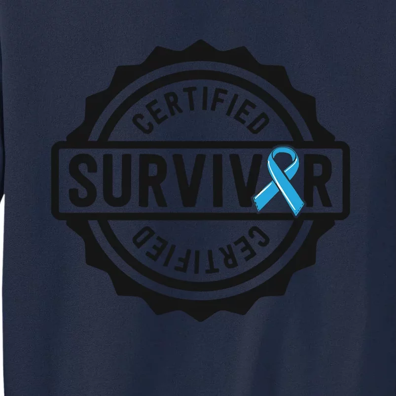 Prostate Cancer Survivor Gift Blue Ribbon Awareness Tall Sweatshirt