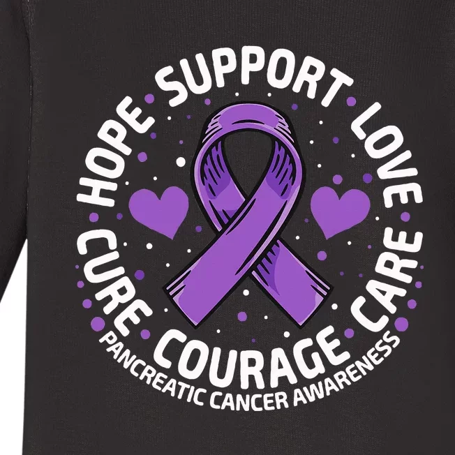 Pancreatic Cancer Support Family Pancreatic Cancer Awareness Baby Long Sleeve Bodysuit