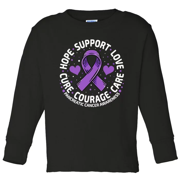 Pancreatic Cancer Support Family Pancreatic Cancer Awareness Toddler Long Sleeve Shirt