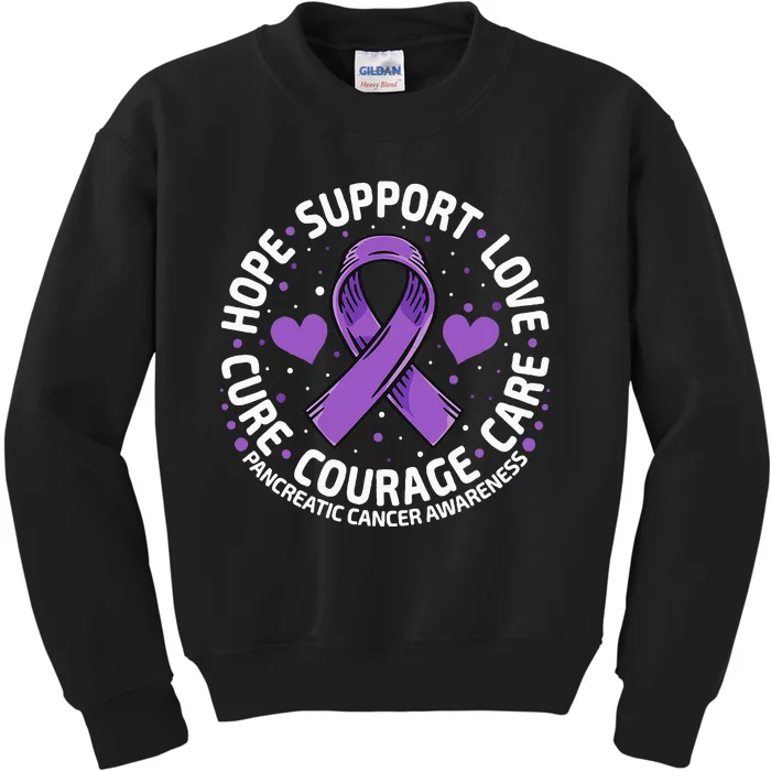 Pancreatic Cancer Support Family Pancreatic Cancer Awareness Kids Sweatshirt