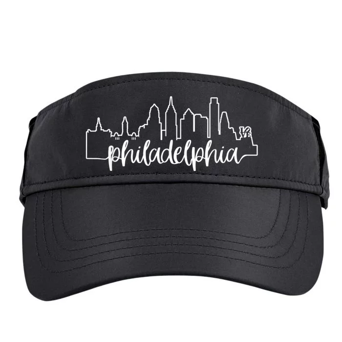 Philadelphia City Skyline Cute Philly Love Gift Adult Drive Performance Visor