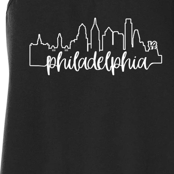 Philadelphia City Skyline Cute Philly Love Gift Women's Racerback Tank