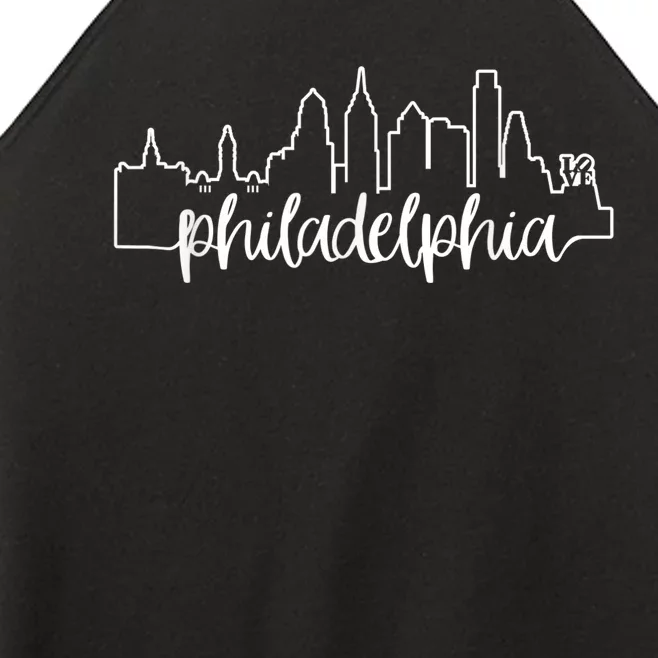 Philadelphia City Skyline Cute Philly Love Gift Women’s Perfect Tri Rocker Tank