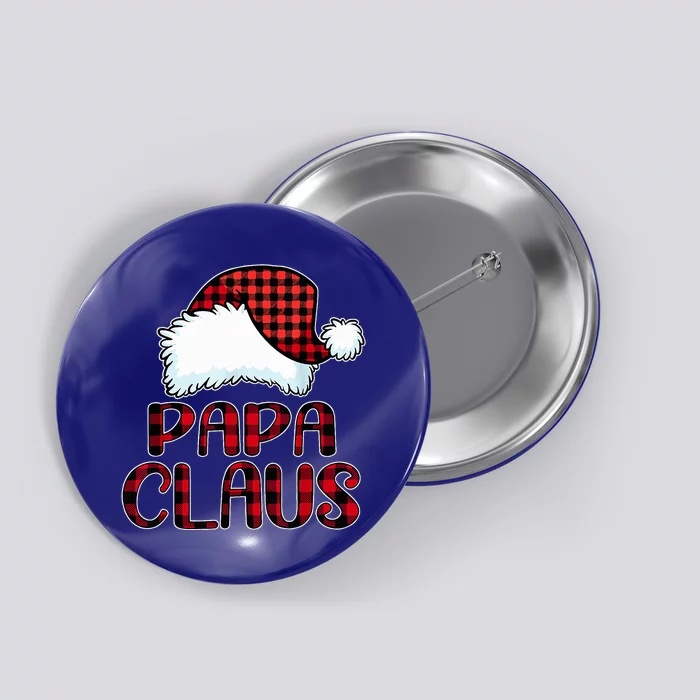 Papa Claus Santa Hat Red Buffalo Plaid Christmas Pajama Button